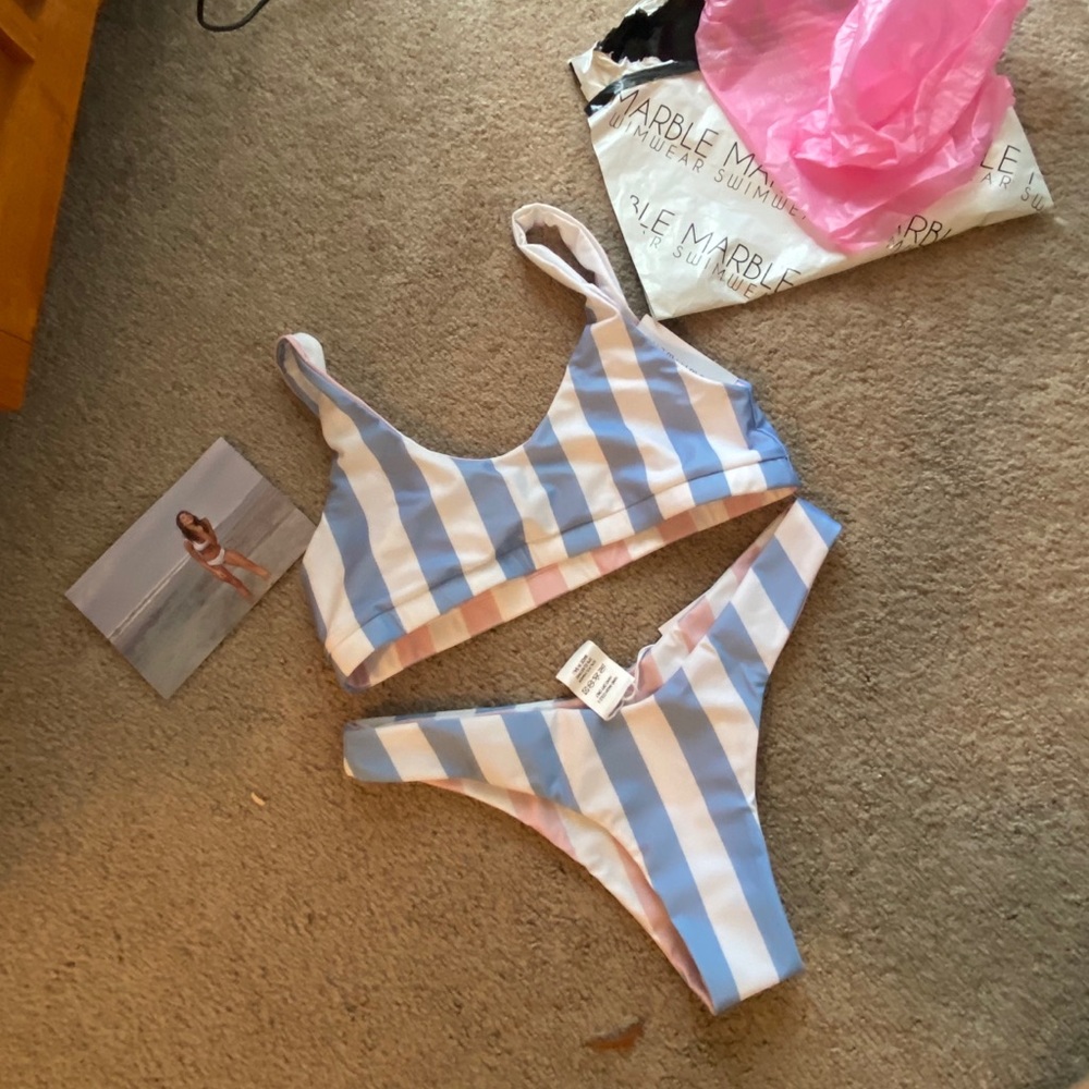 Marble swimwear reversible bikini